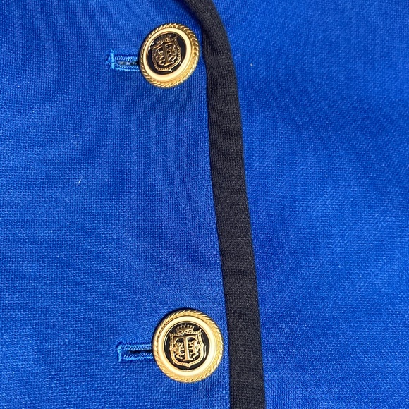 Talbots Aberdeen Pique Blue Blazer Size 14 Petite - Picture 4 of 13